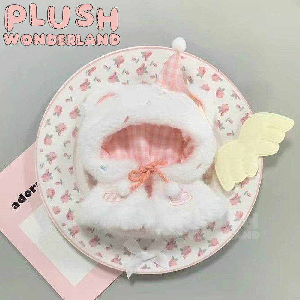 【Auf Lager】Plüsch-Wunderland-Kuchenumhang, niedliche flauschige Puppenkleidung, 10 cm, blau-rosa