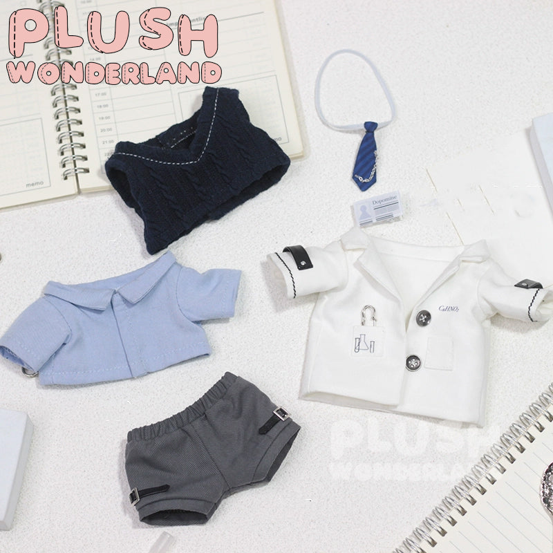 【IN STOCK】PLUSH WONDERLAND Pure White Scientific Uniform Plushies Cotton Doll Clothes 20 CM