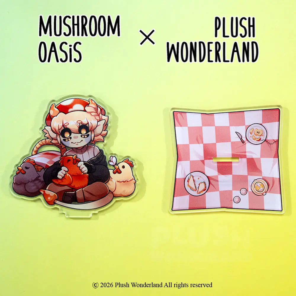 【In Stock】【Authorized】PLUSH WONDERLAND Mushroom Oasis Mychael 8CM Picnic and Flower Acrylic Standees