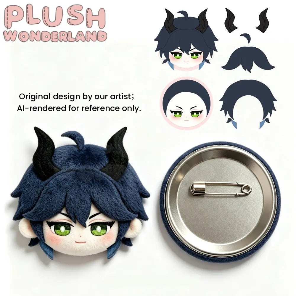 【Plush Design】PLUSH WONDERLAND Mages Dark Blue Hair With Horns Plush badge   【Plush Design】PLUSH WONDERLAND Mages Dark Blue Hair With Horns Plush badge