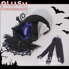 【Auf Lager】Plüsch-Wunderland-Hexe und schwarze Katze Halloween-Set, niedliches Plüschtier-Set, Baumwoll-Puppenkleidung, 10 cm