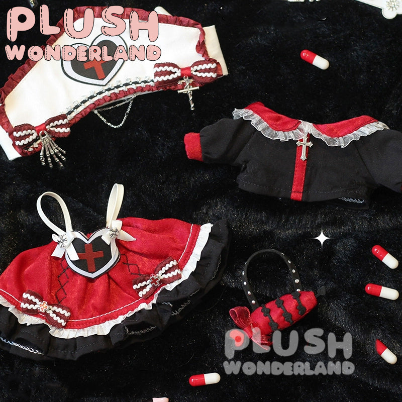 【In Stock】PLUSH WONDERLAND Bloody Mary Nurse Gothic Red and Black Plushies Cotton Doll Clothes 20 CM