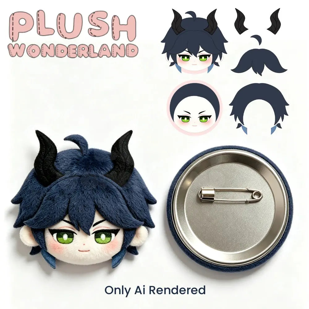 【Plush Design】PLUSH WONDERLAND Mages Dark Blue Hair With Horns Plush badge   【Plush Design】PLUSH WONDERLAND Mages Dark Blue Hair With Horns Plush badge