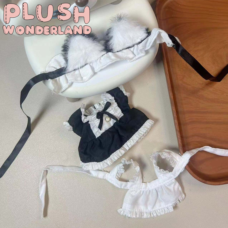 【INSTOCK】PLUSH WONDERLAND Black Lace Maid Suit  10CM/ 20CM Doll Clothes