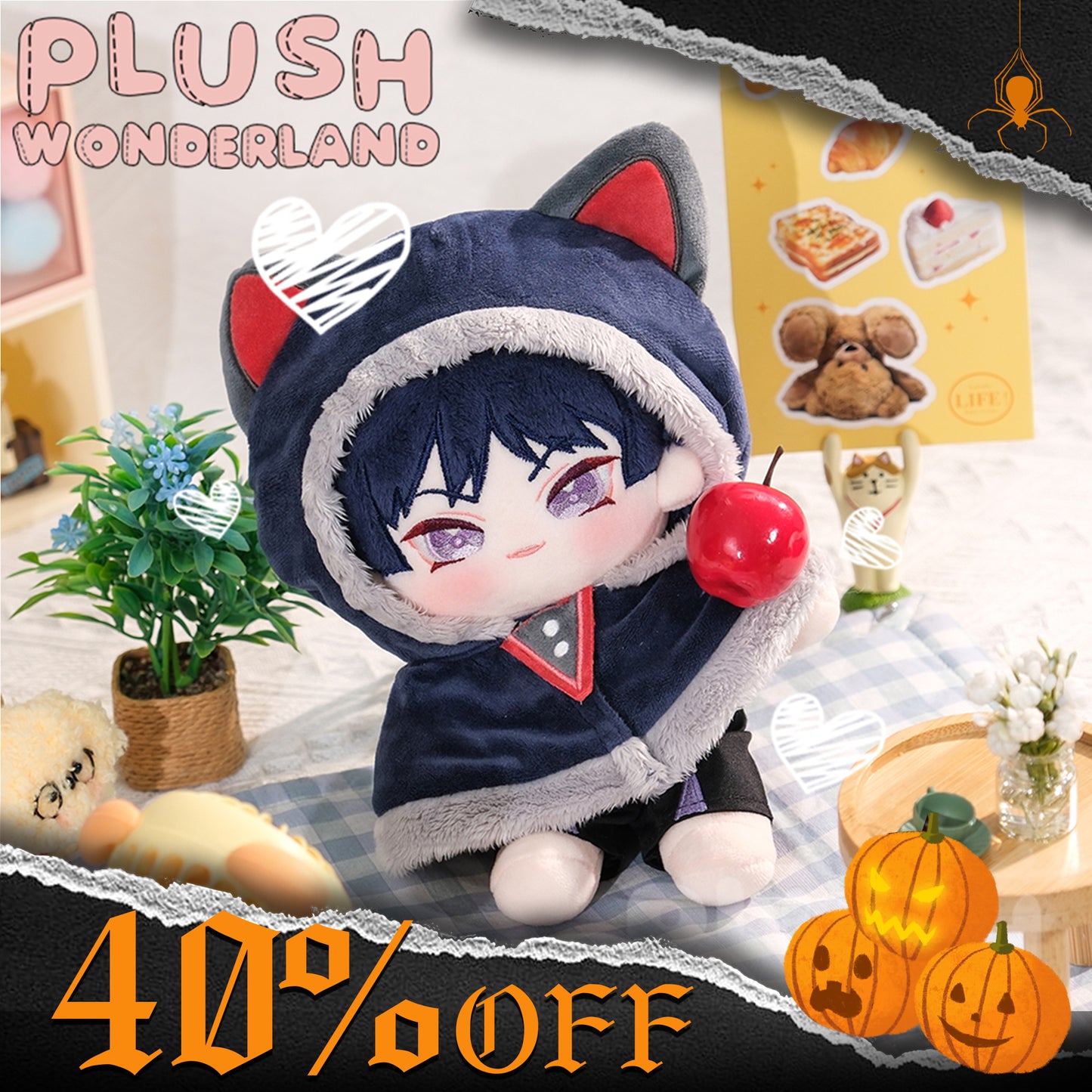 【Halloween 40% OFF】【Last Batch】【IN STOCK】PLUSH WONDERLAND Game Thunder and Lightning Doll Plush 20CM Plushies FANMADE
