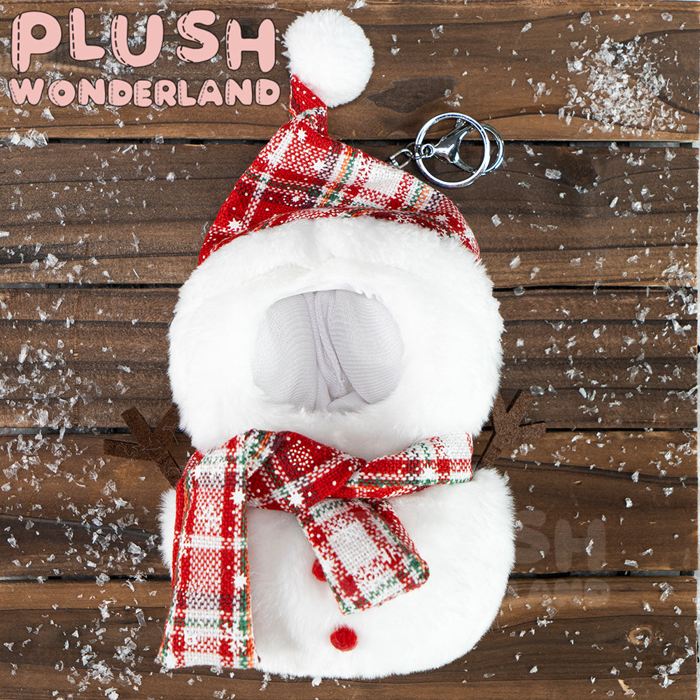 【Auf Lager】Plüsch-Weihnachtsumhang aus dem Wunderland / Elch / Schneemann, Puppenkleidung aus Baumwolle, 10 cm Schlüsselanhänger