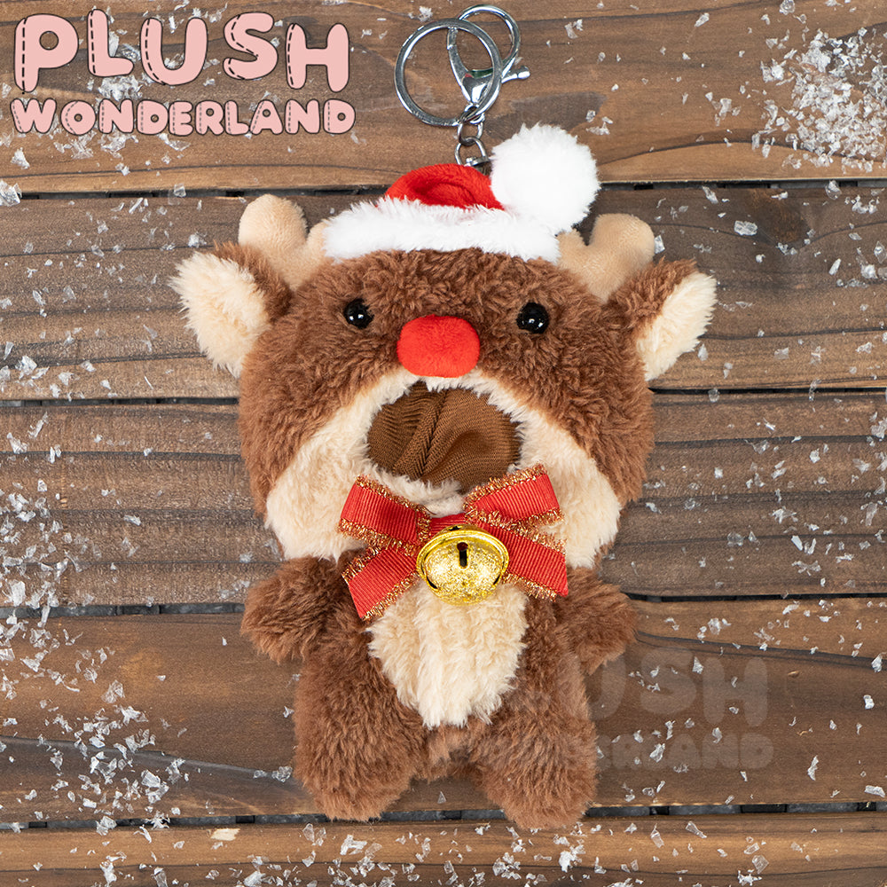 【Auf Lager】Plüsch-Weihnachtsumhang aus dem Wunderland / Elch / Schneemann, Puppenkleidung aus Baumwolle, 10 cm Schlüsselanhänger