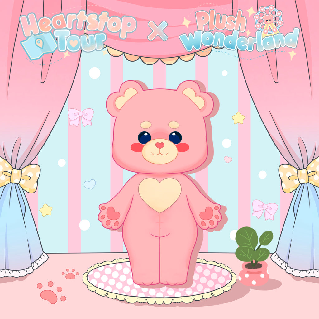【Umfrage fehlgeschlagen】【Autorisiert】PLUSH WONDERLAND Heartstop Tour Rosa Bär Plüschtier aus Baumwolle, hergestellt von Fans