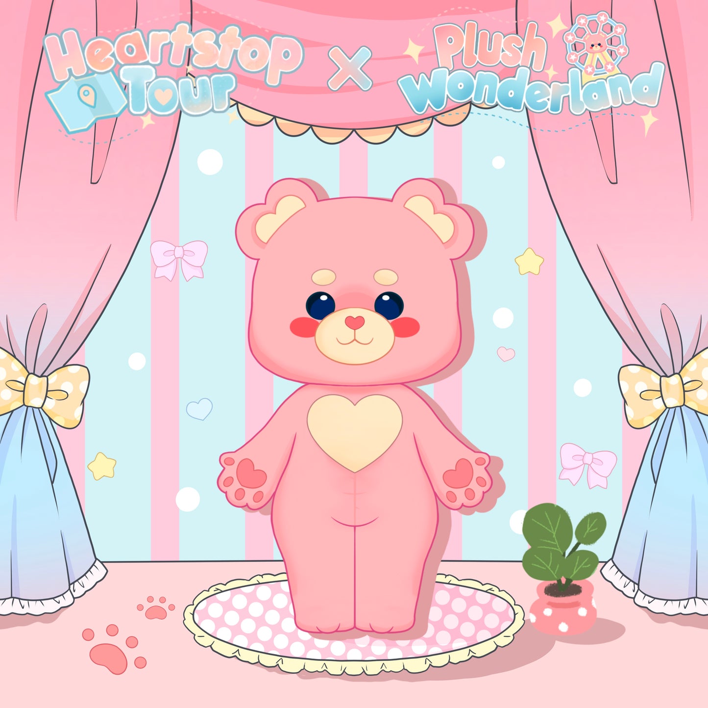 【PRESALE】【Authorized】PLUSH WONDERLAND Heartstop Tour Pink Bear Plushie Cotton Doll