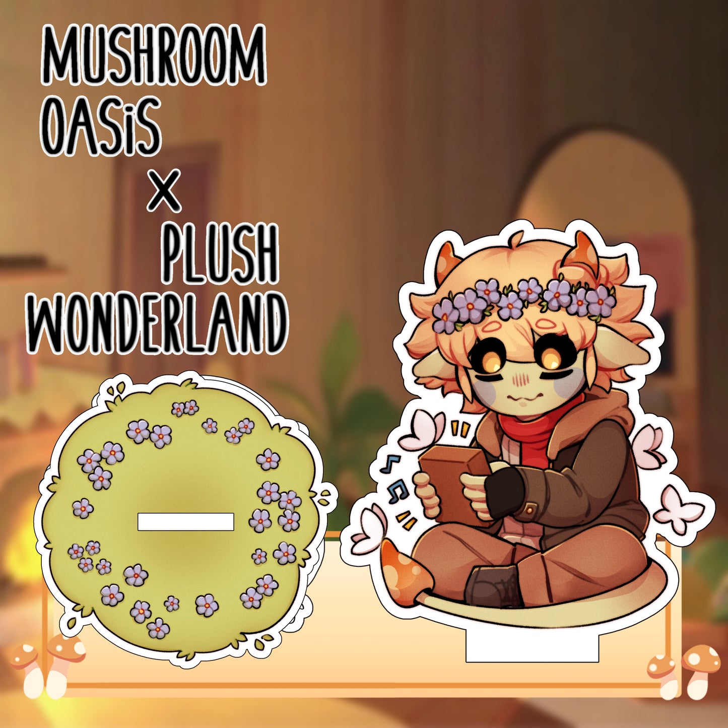 【PRESALE】【Authorized】PLUSH WONDERLAND Mushroom Oasis Mychael 8CM Picnic and Flower Acrylic Standees
