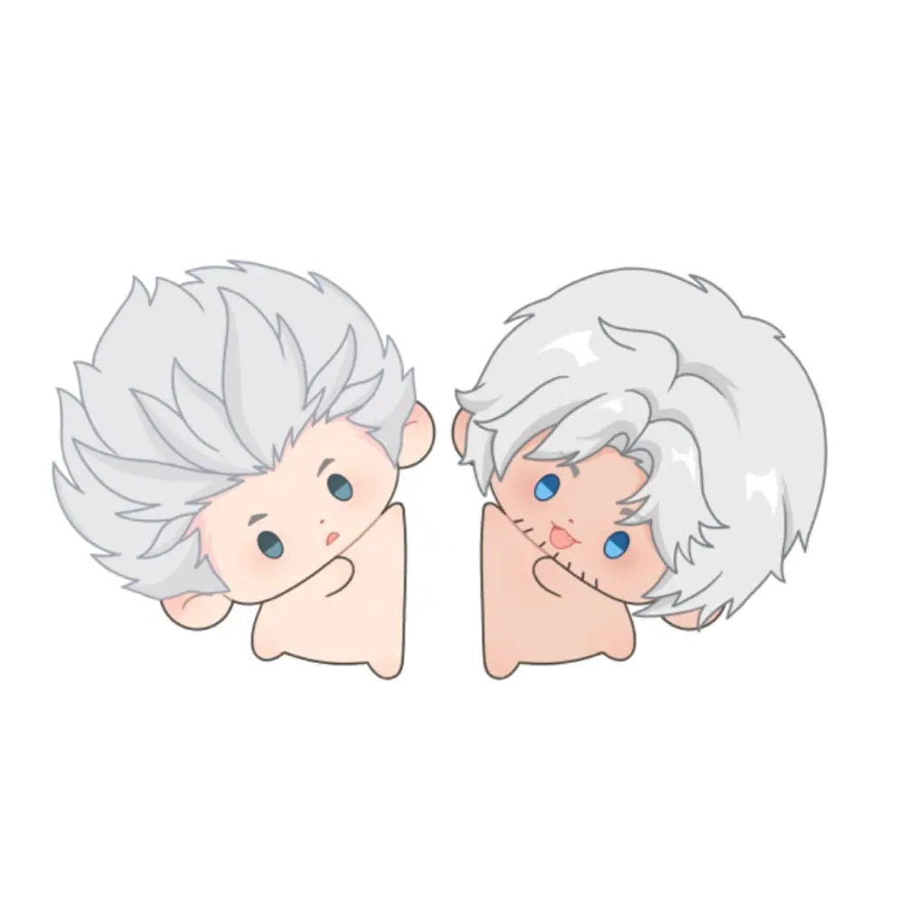 【Plush Design】PLUSH WONDERLAND White Hair Twins Magnetic 10CM Plush Pendant   【Plush Design】PLUSH WONDERLAND White Hair Twins Magnetic 10CM Plush Pendant