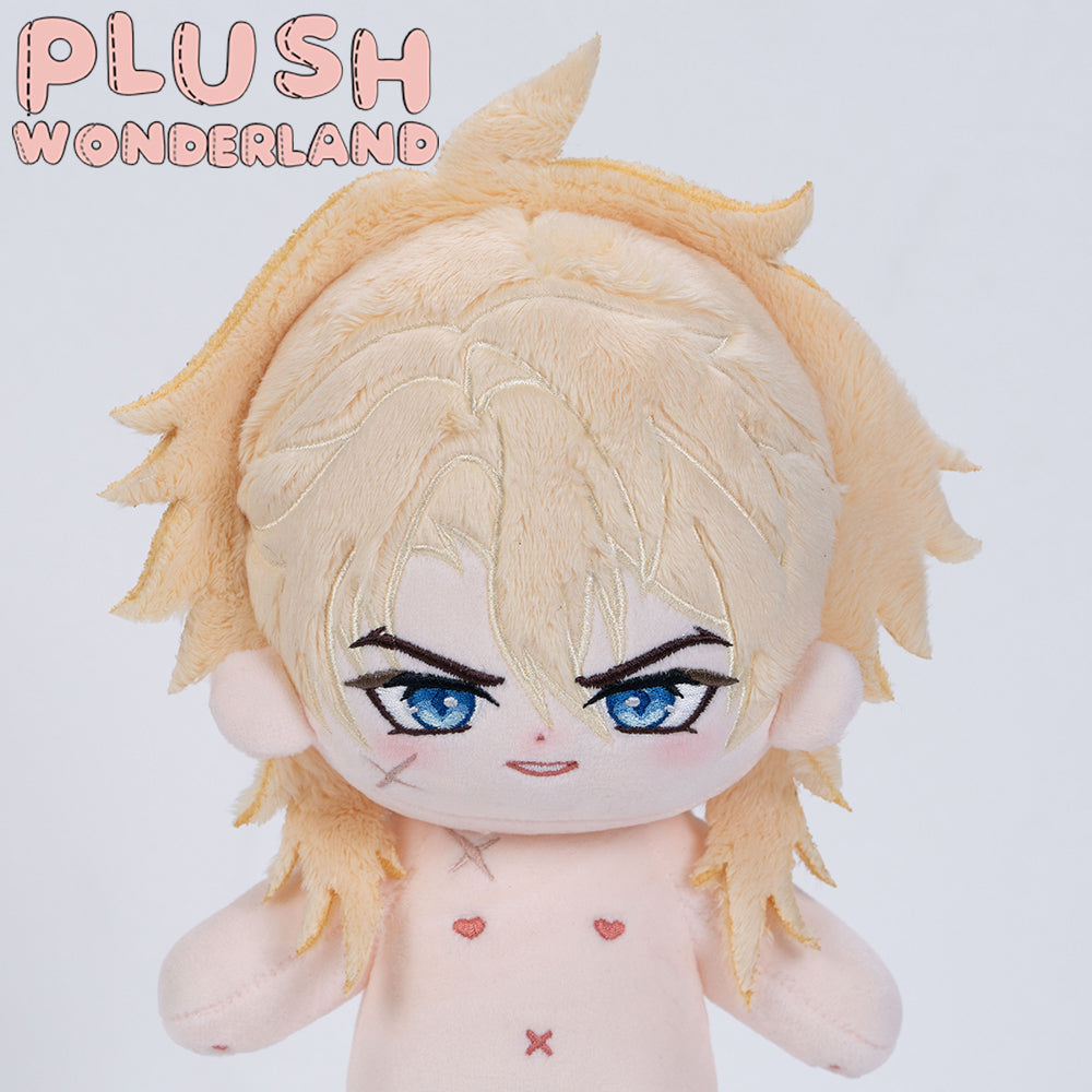 Plush toy with blonde hair and blue eyes on a white background, branded 'Plush Wonderland'.