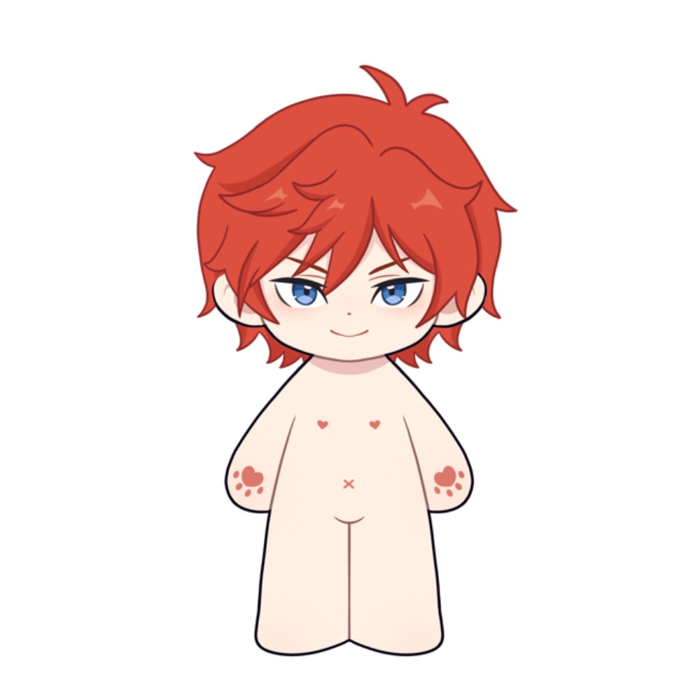 【Plushie Design】 Bright Red‑Haired Knight 20CM Cotton Doll FANMADE