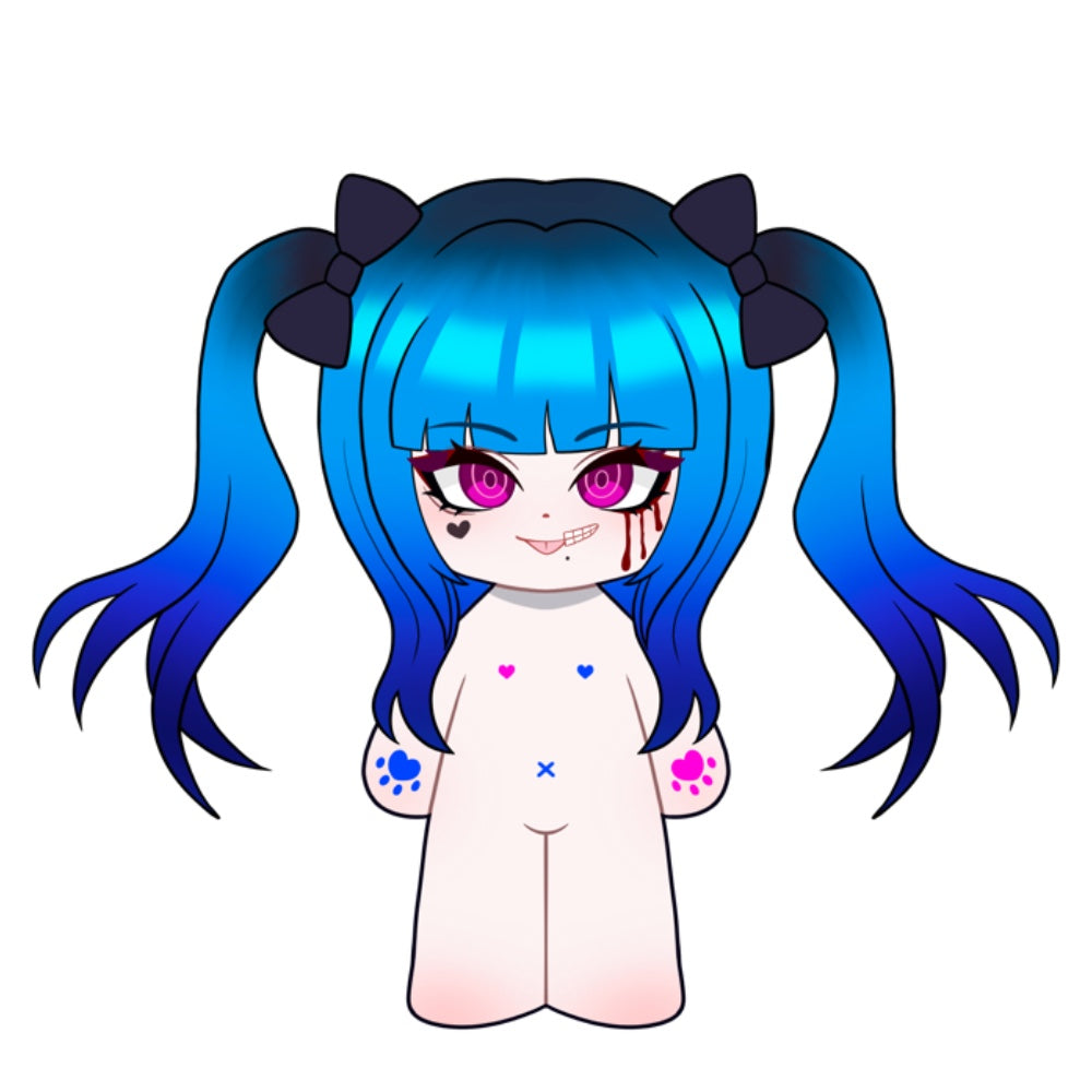 【Plushie Design】PLUSH WONDERLAND Blue Twintails 20CM Cotton Doll