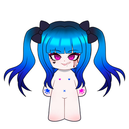 【Plushie Design】PLUSH WONDERLAND Blue Twintails 20CM Cotton Doll