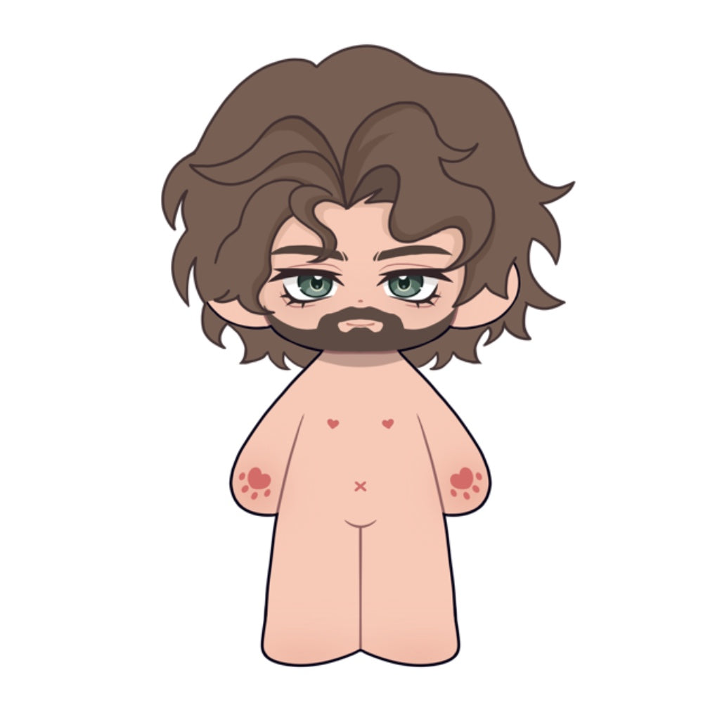 【Musterherstellung】PLUSH WONDERLAND Der Mann mit dem Schnurrbart 20 cm Baumwollpuppe, FANMADE