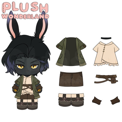 【Sample Making】PLUSH WONDERLAND Black Rabbit Traveler Plushie 20CM Cotton Doll