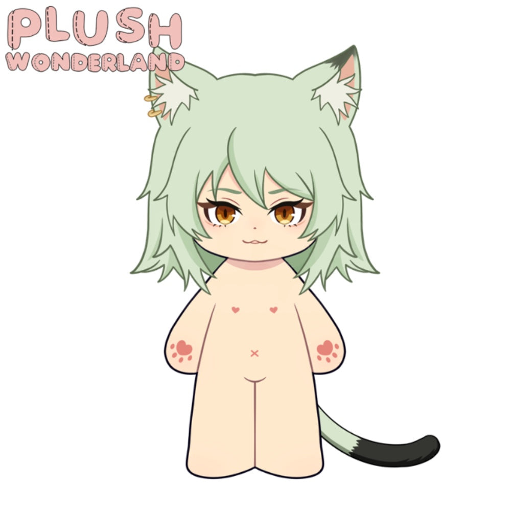 【Plushie Design】 Scruffy Green‑Haired Cat‑Girl 20CM Cotton Doll FANMADE